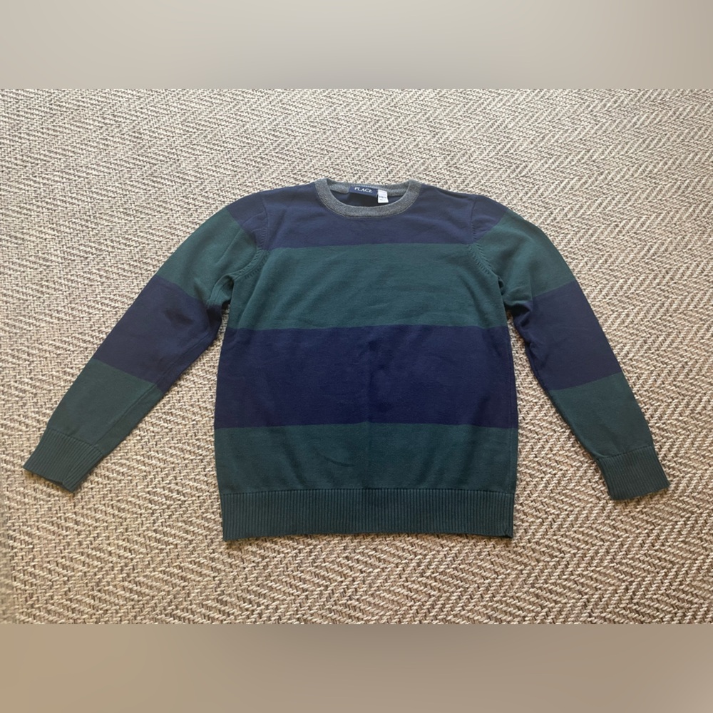 Children’s Place cotton striped crewneck sweater boys size L (10/12)